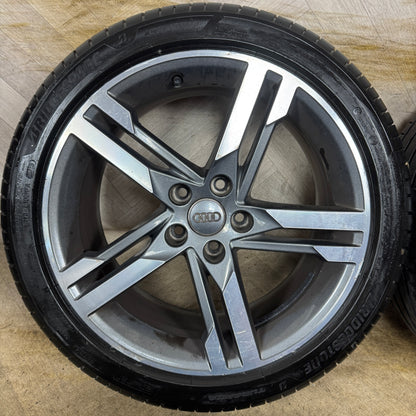 18'' GENUINE AUDI A4 S LINE 5 DOUBLE DC SPOKE B8 B9 ALLOY WHEELS ALLOYS TYRES 8W0601025M