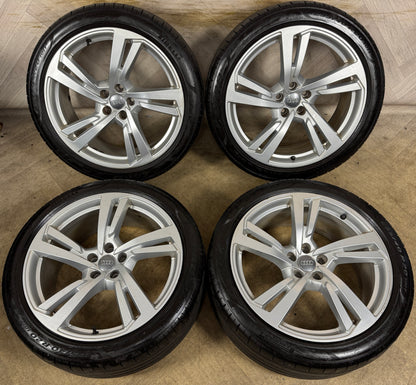 20'' GENUINE AUDI A7 S LINE 5 DOUBLE SPOKE A8 ALLOY WHEELS ALLOYS TYRES 4K8601025G