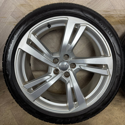 20'' GENUINE AUDI A7 S LINE 5 DOUBLE SPOKE A8 ALLOY WHEELS ALLOYS TYRES 4K8601025G