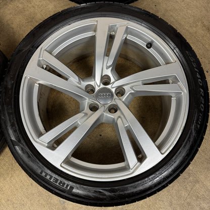 20'' GENUINE AUDI A7 S LINE 5 DOUBLE SPOKE A8 ALLOY WHEELS ALLOYS TYRES 4K8601025G