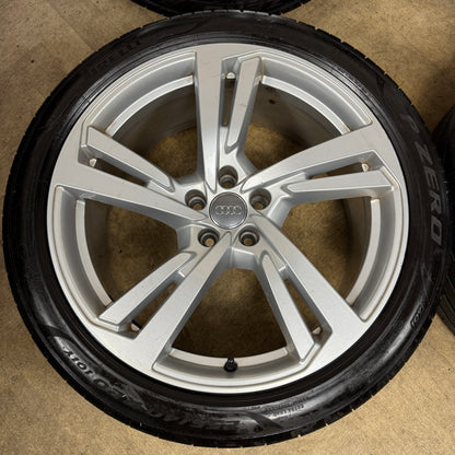 20'' GENUINE AUDI A7 S LINE 5 DOUBLE SPOKE A8 ALLOY WHEELS ALLOYS TYRES 4K8601025G