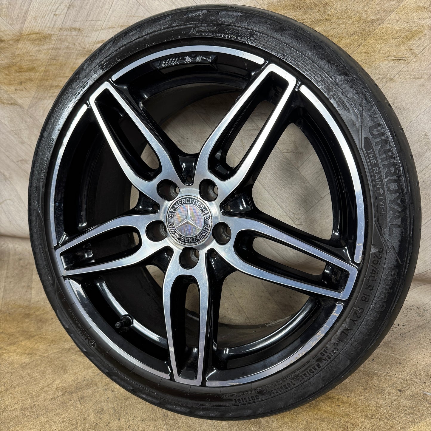 1X 18'' GENUINE AMG MERCEDES A B CLASS CLA BLACK DC SPORT SINGLE ALLOY WHEELS TYRE ALLOY W176  5X112 FITMENT  7.5J ET52 PART: A1764010700