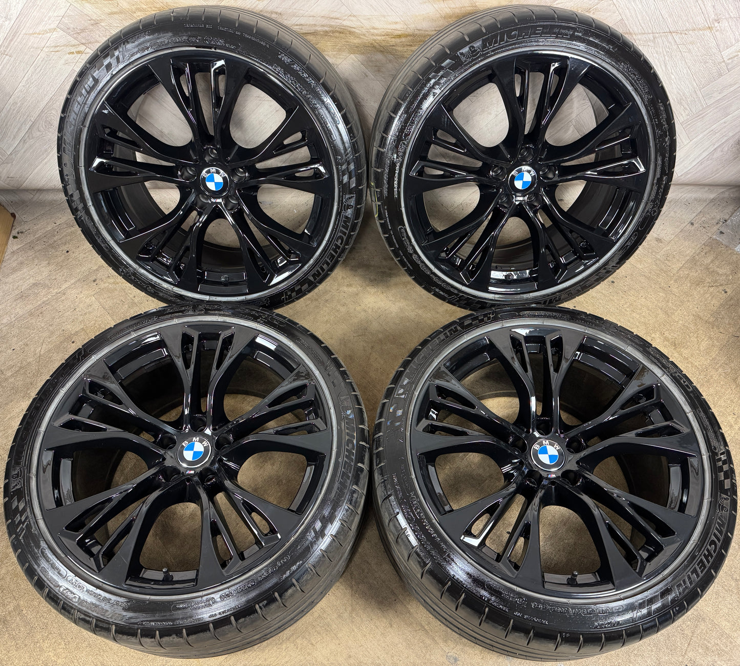 21'' GENUINE BMW X5 F15 599 X6 F16 BLACK M SPORT ALLOY WHEELS TYRES ALLOYS 6859423 6859424
