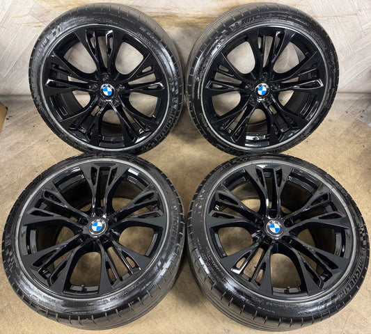 21'' GENUINE BMW X5 F15 599 X6 F16 BLACK M SPORT ALLOY WHEELS TYRES ALLOYS 6859423 6859424