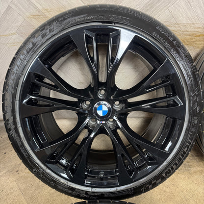 21'' GENUINE BMW X5 F15 599 X6 F16 BLACK M SPORT ALLOY WHEELS TYRES ALLOYS 6859423 6859424