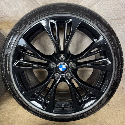 21'' GENUINE BMW X5 F15 599 X6 F16 BLACK M SPORT ALLOY WHEELS TYRES ALLOYS 6859423 6859424