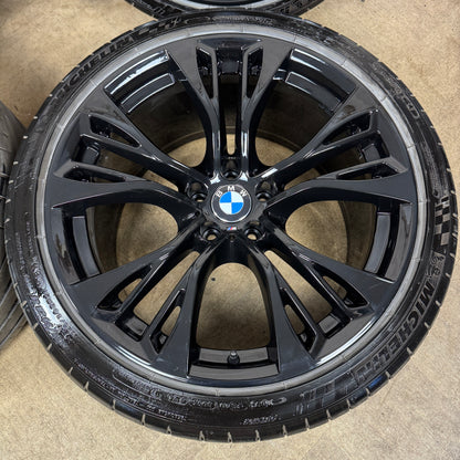 21'' GENUINE BMW X5 F15 599 X6 F16 BLACK M SPORT ALLOY WHEELS TYRES ALLOYS 6859423 6859424