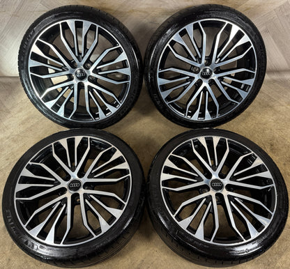 20'' GENUINE AUDI S6 A6 S LINE BLACK EDITION C7 ALLOYS WHEELS MICHELIN TYRES 4G0601025CR
