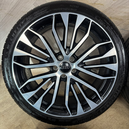 20'' GENUINE AUDI S6 A6 S LINE BLACK EDITION C7 ALLOYS WHEELS MICHELIN TYRES 4G0601025CR
