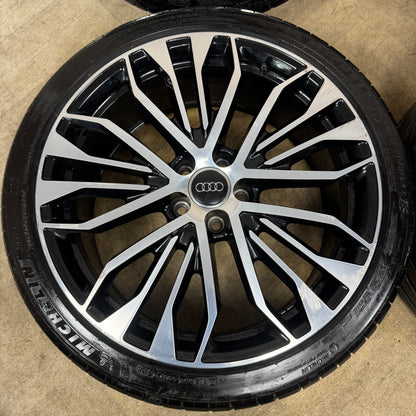 20'' GENUINE AUDI S6 A6 S LINE BLACK EDITION C7 ALLOYS WHEELS MICHELIN TYRES 4G0601025CR
