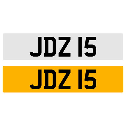 JDZ 15 NUMBER PLATE REGISTRATION NUMBERPLATE CHERISHED DATELESS NORTHERN IRISH NI