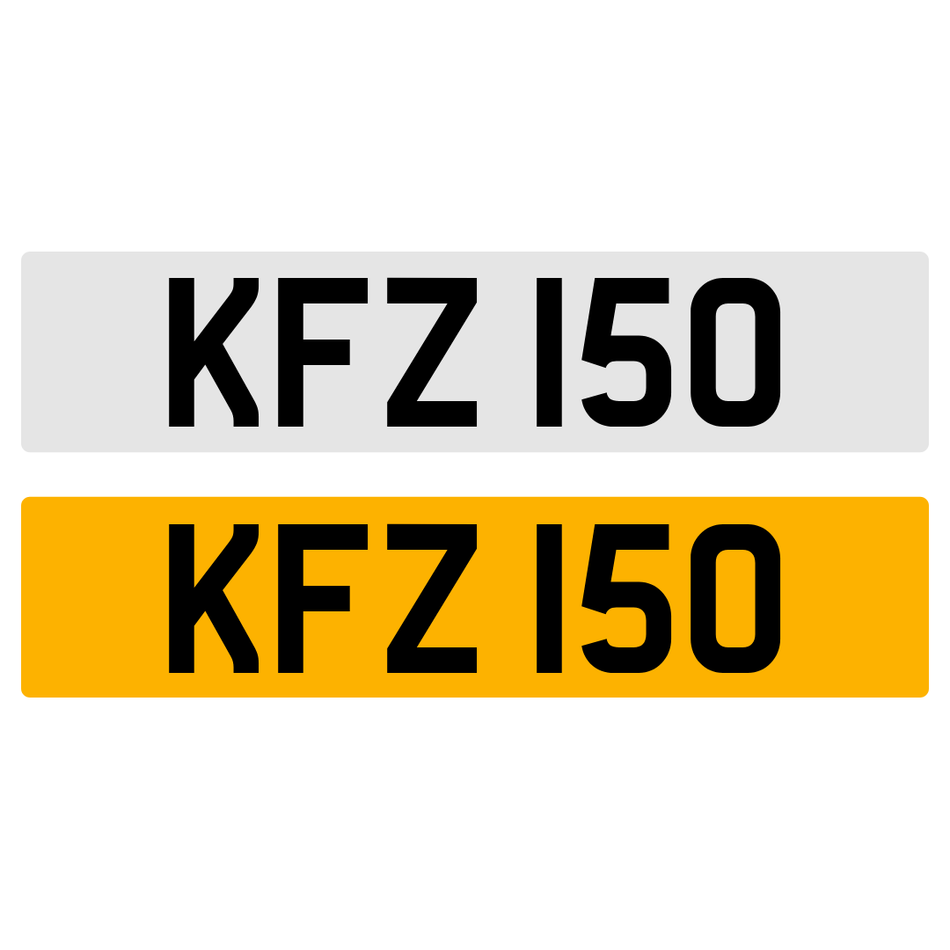 KFZ 150 Number Plate Registration Numberplate Registration Cherished Dateless Northern Irish Ni