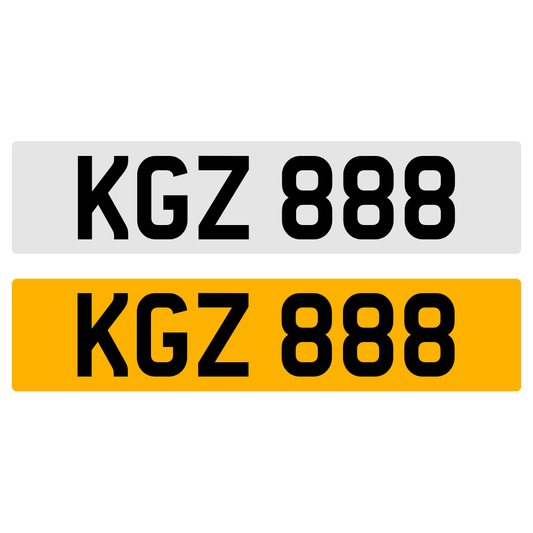 KGZ 888 NUMBER PLATE REGISTRATION NUMBERPLATE REGISTRATION CHERISHED DATELESS NORTHERN IRISH NI