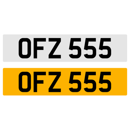 OFZ 555 NUMBER PLATE REGISTRATION NUMBERPLATE REGISTRATION CHERISHED DATELESS NORTHERN IRISH NI