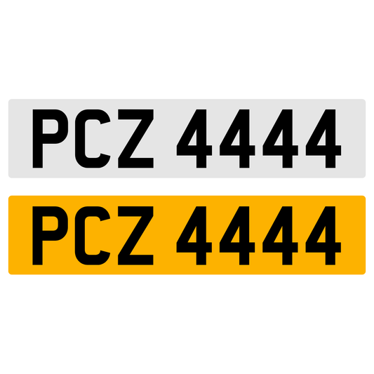 PCZ 4444 NUMBER PLATE REGISTRATION NUMBERPLATE REGISTRATION CHERISHED DATELESS NORTHERN IRISH NI