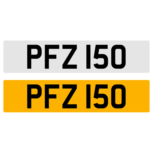 PFZ 150 NUMBER PLATE REGISTRATION NUMBERPLATE REGISTRATION CHERISHED DATELESS NORTHERN IRISH NI