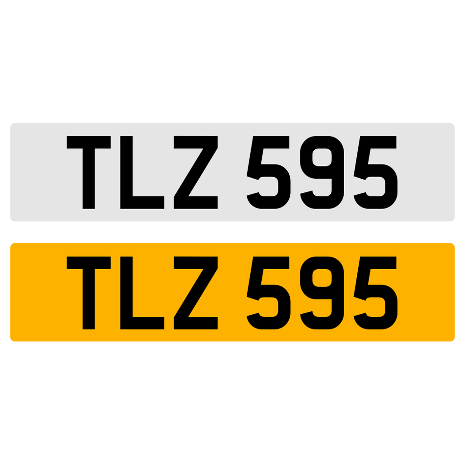 TLZ 595 Number Plate Registration Numberplate Registration Cherished Dateless Northern Irish NI