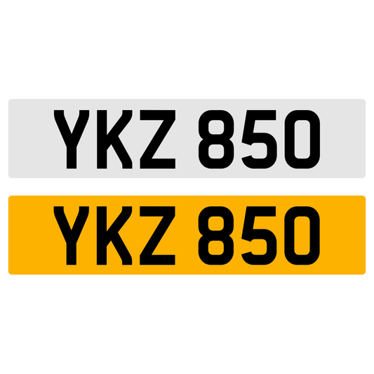 YKZ 850 NUMBER PLATE REGISTRATION NUMBERPLATE REGISTRATION CHERISHED DATELESS NORTHERN IRISH NI