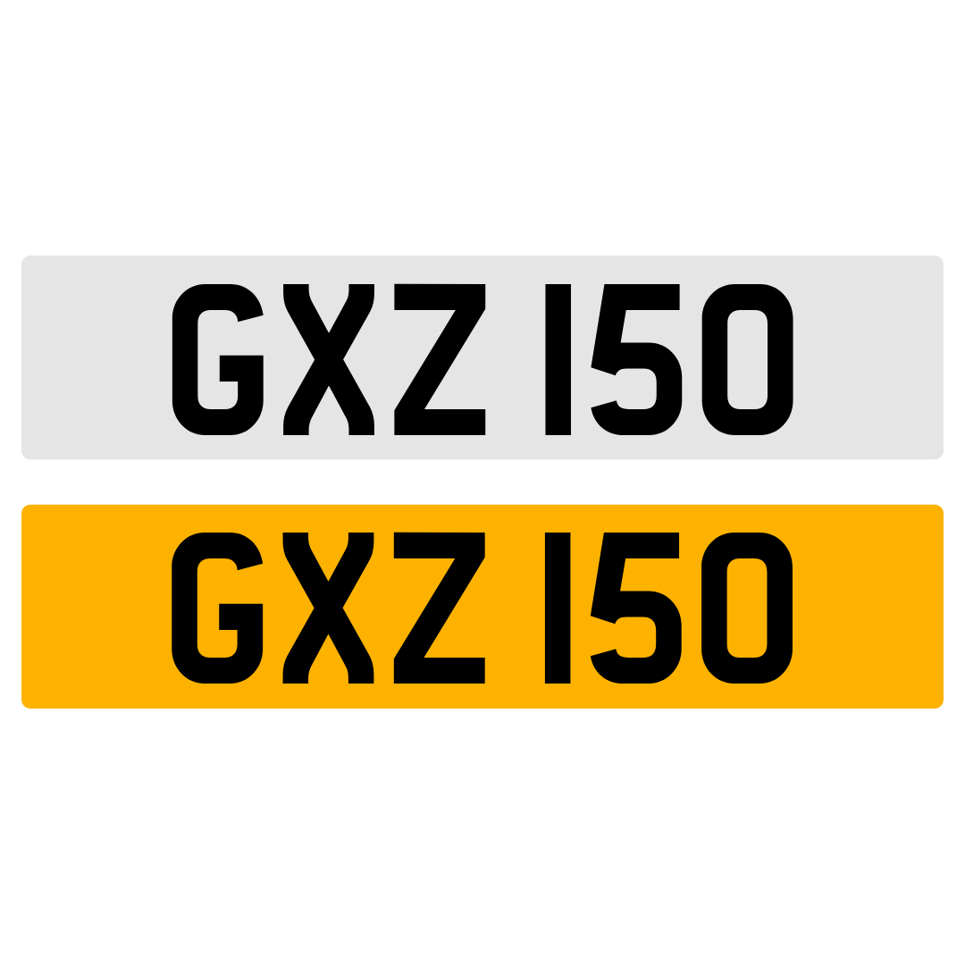 GXZ 150 NUMBER PLATE REGISTRATION NUMBERPLATE REGISTRATION CHERISHED DATELESS NORTHERN IRISH NI