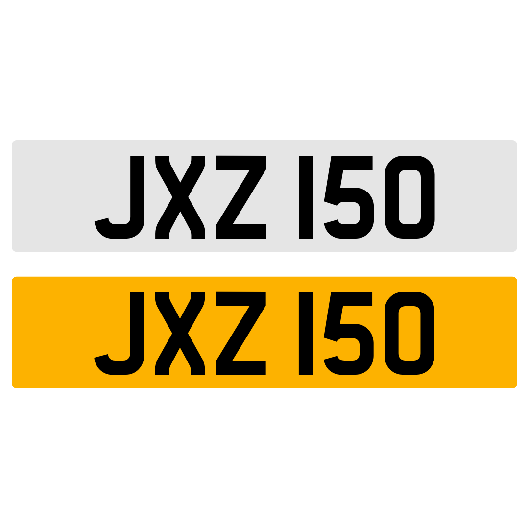 JXZ 150 NUMBER PLATE REGISTRATION NUMBERPLATE REGISTRATION CHERISHED DATELESS NORTHERN IRISH NI