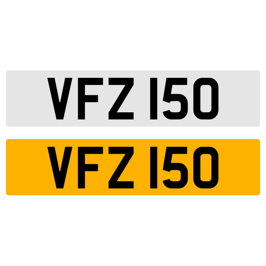 VFZ 150 NUMBER PLATE REGISTRATION NUMBERPLATE REGISTRATION CHERISHED DATELESS NORTHERN IRISH NI