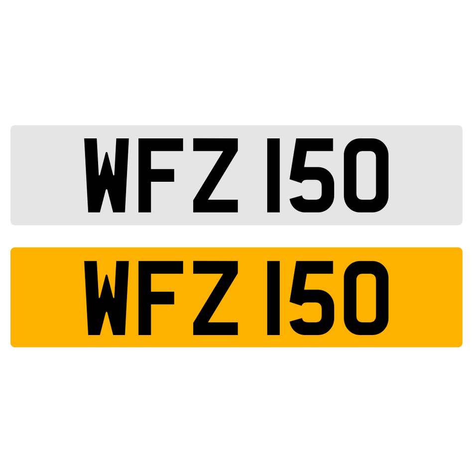WFZ 150 Number Plate Registration Numberplate Registration Cherished Dateless Northern Irish Ni