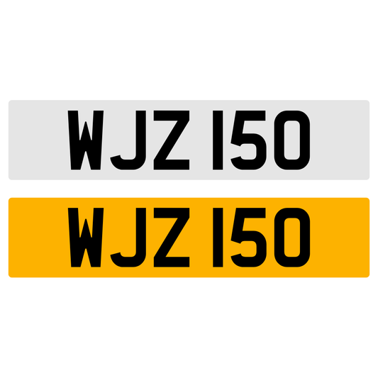 WJZ 150 NUMBER PLATE REGISTRATION NUMBERPLATE REGISTRATION CHERISHED DATELESS NORTHERN IRISH NI