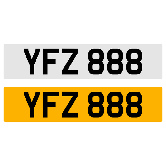 YFZ 888 NUMBER PLATE REGISTRATION NUMBERPLATE REGISTRATION CHERISHED DATELESS NORTHERN IRISH NI