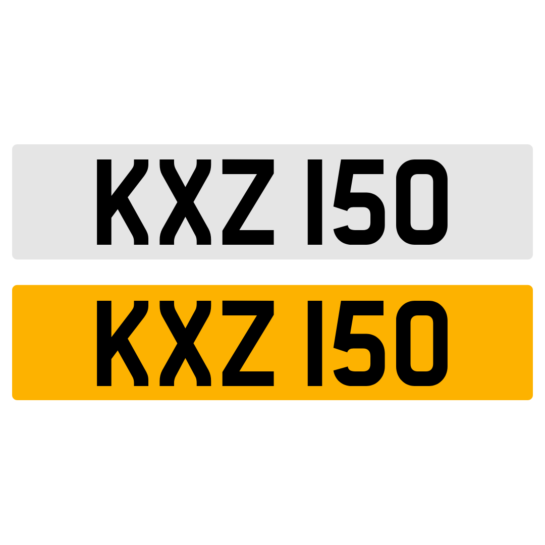 KXZ 150 NUMBER PLATE REGISTRATION NUMBERPLATE REGISTRATION CHERISHED DATELESS NORTHERN IRISH NI