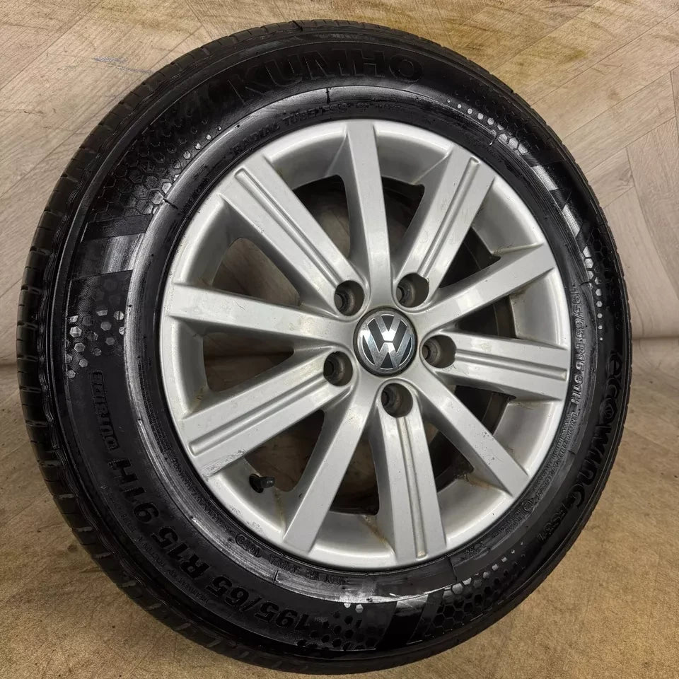 1X 15'' GENUINE VW GOLF MK6 WELLINGTON ALLOY WHEEL TYRE  5X112 FITMENT  6.5J ET50 CENTRE BORE: 57.1 PART: 5K0601025J