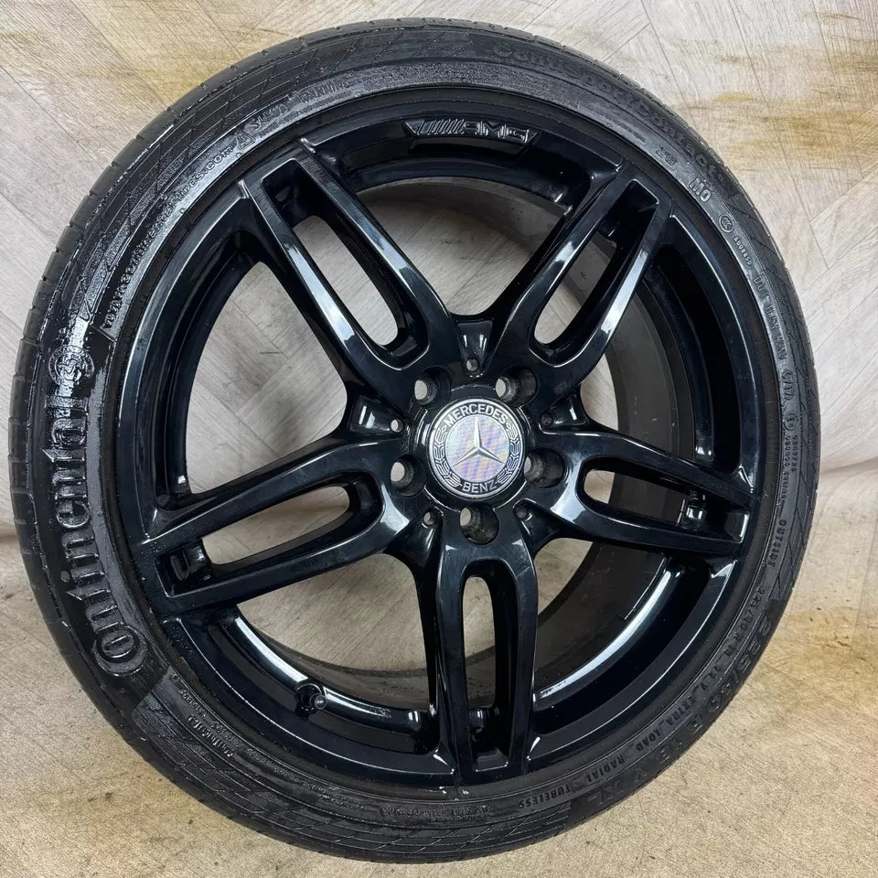 1X 18'' GENUINE AMG MERCEDES A B CLASS CLA BLACK SPORT SINGLE ALLOY WHEELS TYRE ALLOY W176  5X112 FITMENT  7.5J ET52 PART: A1764010700