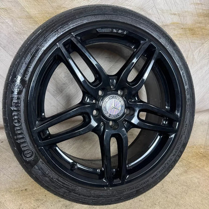 1X 18'' GENUINE AMG MERCEDES A B CLASS CLA BLACK SPORT SINGLE ALLOY WHEELS TYRE ALLOY W176  5X112 FITMENT  7.5J ET52 PART: A1764010700