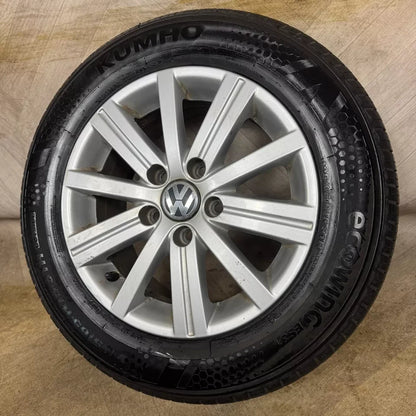 1X 15'' GENUINE VW GOLF MK6 WELLINGTON ALLOY WHEEL TYRE  5X112 FITMENT  6.5J ET50 CENTRE BORE: 57.1 PART: 5K0601025J