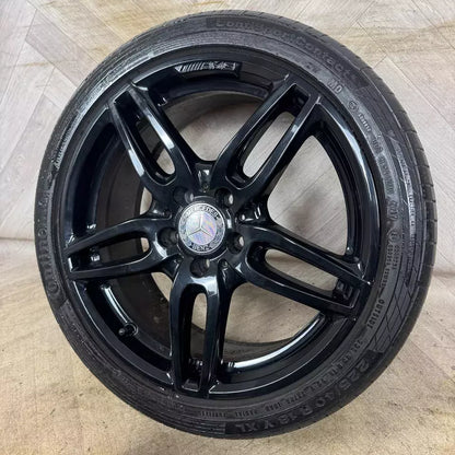 1X 18'' GENUINE AMG MERCEDES A B CLASS CLA BLACK SPORT SINGLE ALLOY WHEELS TYRE ALLOY W176  5X112 FITMENT  7.5J ET52 PART: A1764010700