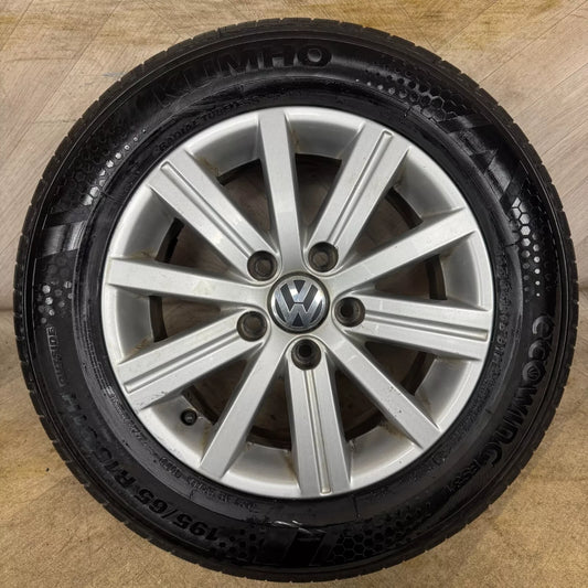 1X 15'' GENUINE VW GOLF MK6 WELLINGTON ALLOY WHEEL TYRE  5X112 FITMENT  6.5J ET50 CENTRE BORE: 57.1 PART: 5K0601025J