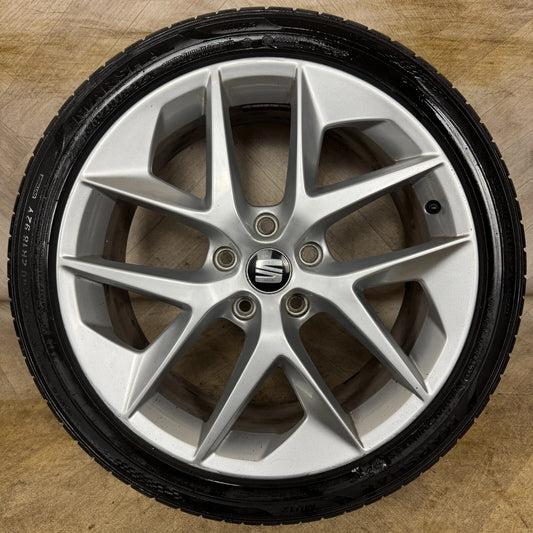 1X 18'' GENUINE SEAT LEON FR PERFORMANCE MK3 ALLOY WHEEL TYRE SINGLE  5X112 FITMENT  7.5J ET51 CENTRE BORE: 57.1 PART: 5F0601025F