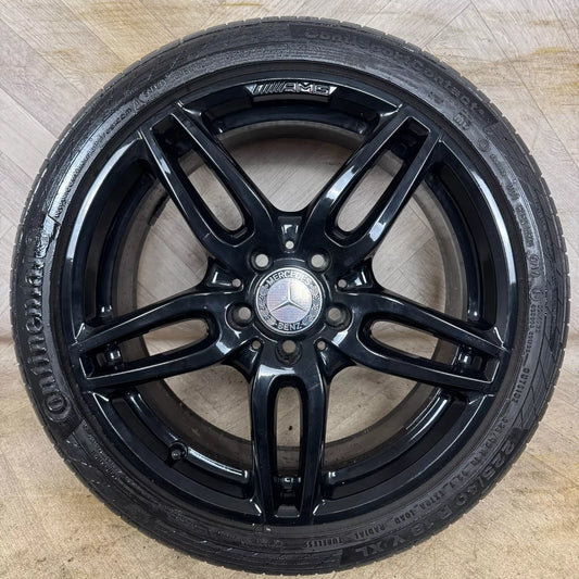 1X 18'' GENUINE AMG MERCEDES A B CLASS CLA BLACK SPORT SINGLE ALLOY WHEELS TYRE ALLOY W176  5X112 FITMENT  7.5J ET52 PART: A1764010700